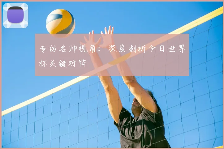 专访名帅视角:深度剖析今日世界杯关键对阵